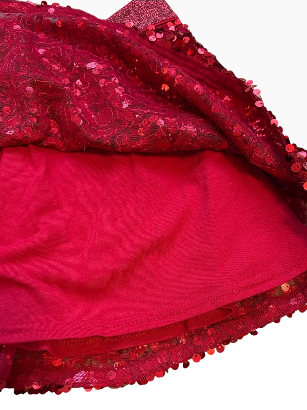 365 Kids Garanimals Sparkly Sequin Pull-On Skirt Red Girls Size 6 - Picture 3 of 4